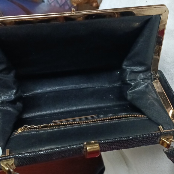 Vintage Genuine Lizard Satchel Handbag - Picture 13 of 15